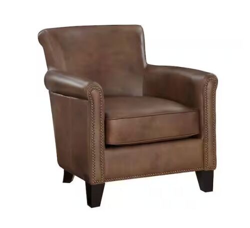 Lazzara Kailee Brown Leather Upholstery Accent Chair