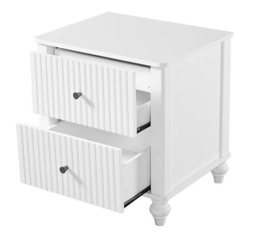 23 Inch Small Nightstand with 2 Drawers - Paint Chipped on 1 Piece - Lot 706JF