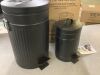 Innovaze 3.2 Gal. and 0.8 Gal. Old Time New York Style Round Black Metal Step-on Trash Can Set - 1 Lid Dented - Thumbnail 2