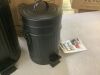 Innovaze 3.2 Gal. and 0.8 Gal. Old Time New York Style Round Black Metal Step-on Trash Can Set - 1 Lid Dented - Thumbnail 5