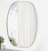 LuxHomez 20 in. W x 30 in. H Silver Oval Wall Mirror Aluminum Frame - Thumbnail 1