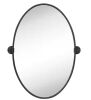 TEHOME Luecinda 20 in. W x 30 in. H Medium Pivot Oval Metal Framed Wall Mirror in Matte Black - Thumbnail 1