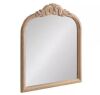 Kate and Laurel Arendahl Natural Brown 28 in. W x 30 in. H Arch Wood Wall Mirror - Thumbnail 1
