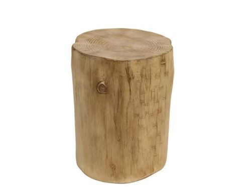 Noble House Lents Outdoor Patio Hand Painted Wood Stump Accent Side Table