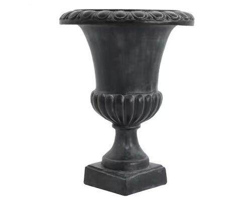 CHRISTOPHER KNIGHT HOME Olyndra 19 in. W x 25.75 in. H Antique Black Concrete Outdoor Urn Planter, Magnesium Oxide