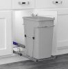 Rev-A-Shelf Chrome Steel Single 35 qt. Gray Waste Pullout with Detachable Storage Basket and Soft-Close - Thumbnail 1