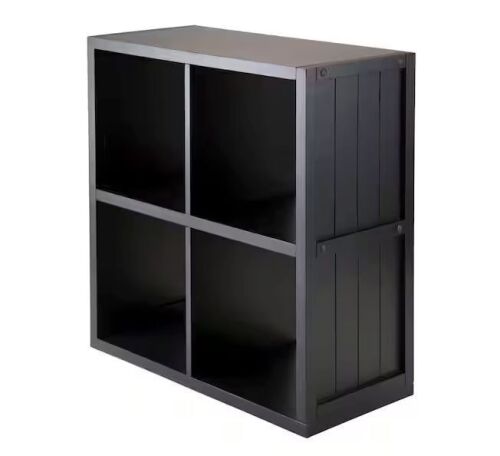 WINSOME WOOD Timothy 2x2 Grid Shelf in Black - Lot 524JF