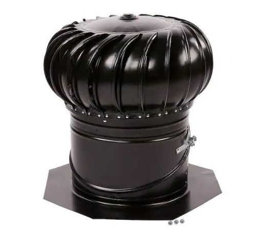 Master Flow 12 in. Black Galvanized Internally Braced Dual-Bearing Wind Turbine - Lot 525JF