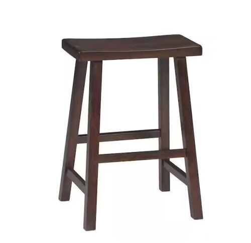 International Concepts 24 in. Walnut Wood Bar Stool - Blemish on Corner - Lot 604JF