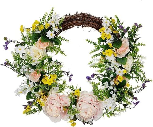 Artificial Peony Wreath with Eucalyptus Leaves - Lot 585