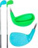 2 Right Hand Golf Clubs with Oversize Plastic Head, Extra Long Steel Shaft 37" - Thumbnail 1