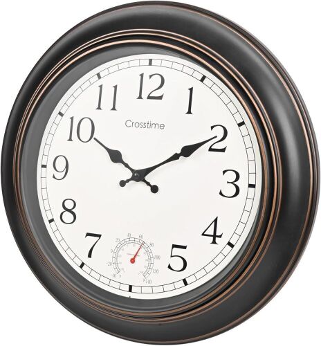 Crosstime Large Outdoor Clock Waterproof 18"