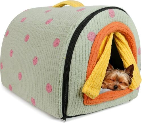 Small Enclosed Pet Bed with Curtain