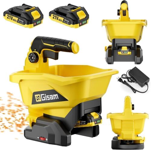 Cordless Handheld Power Spreader for Lawns with 6-Speed Adjust & 8 Planting Settings, 3.7L