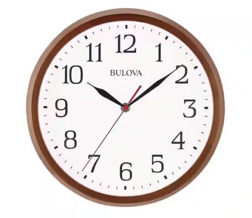 Bulova 12 in. H X 12 in. W Round Wall Clock - Lot 509JF