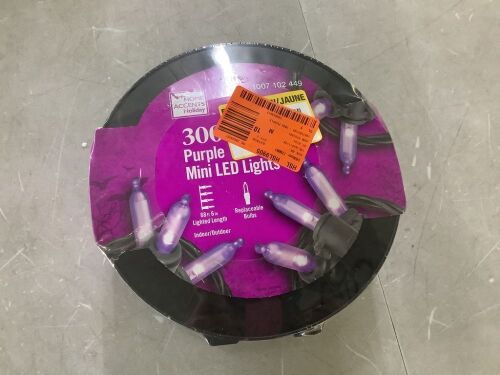 Home Accents Holiday 300 Purple Mini LED Lights 68 ft