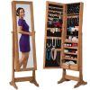 Full Length Freestanding Jewelry Mirror Armoire w/ Velvet Interior - Thumbnail 1