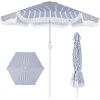 9ft Boho Fringe Umbrella Tilt, UPF50+, Steel Pole - Thumbnail 1