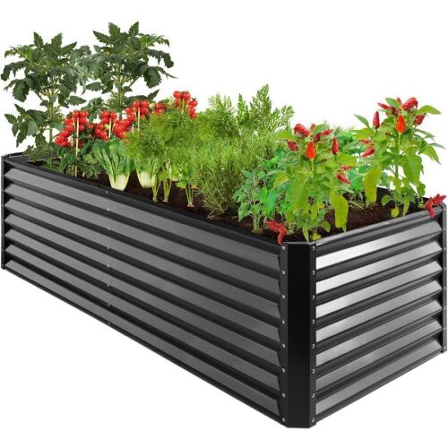 Outdoor Metal Raised Garden Bed for Vegetables, Flowers, Herbs - 8x4x2ft - Lot 847
