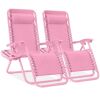 Set of 2 Adjustable Zero Gravity Patio Chair Recliners w/ Cup Holders - Thumbnail 1