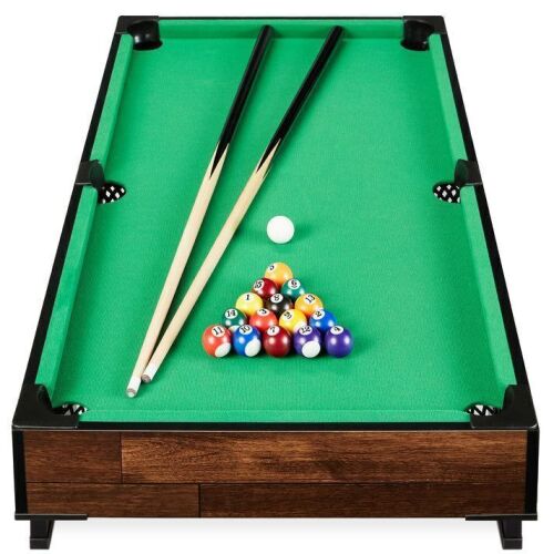 Tabletop Billiard Set, Pool Arcade Game Table w/ 2 Cues, Storage Bag - 40in - Lot 882