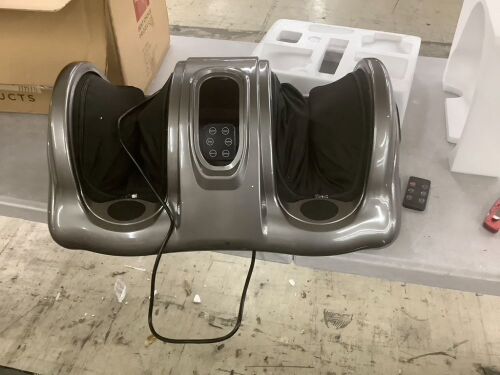 Therapeutic Foot Massager w/ High Intensity Rollers, Remote, 3 Modes - Lot 889