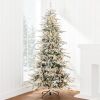 6' Pre-Lit Flocked Artificial Aspen Noble Fir Christmas Tree w/ Metal Stand - Thumbnail 1