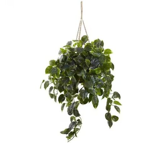Nearly Natural Artificial Pothos Hanging Basket