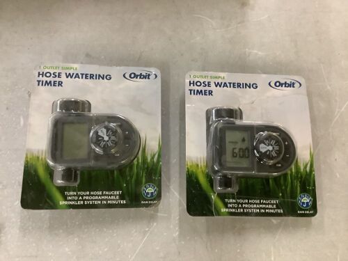 Lot of (2) Orbit 1-Outlet Programmable Hose Watering Timer Sprinkler Timer - Lot 907JF