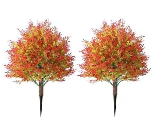Autumn Harvest 26 in. Green Outdoor Artificial Cedar Shrub, 2 Pack