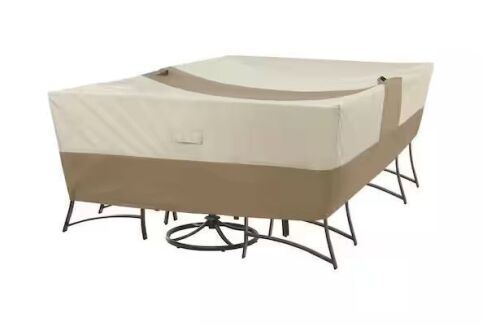 Hampton Bay Rectangular Outdoor Patio Table with Chair Cover