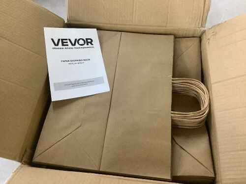 Durable Kraft Paper Bags with Handles, 16 x 6 x 12 in, 50ct