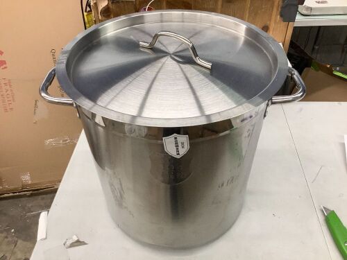 35 Quart Stainless Steel Cooking Pot - Stock Pot with Lid - Large Soup Pot for Cooking, Stew, Pozole, Pasta