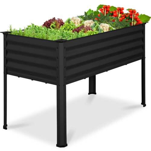 Elevated Galvanized Metal Garden Bed w/ Corner Protectors - 48x24x30in