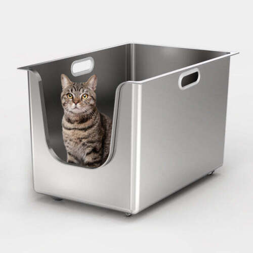 Ptlom High-Sided Cat Litter Box - Front Entry - XL