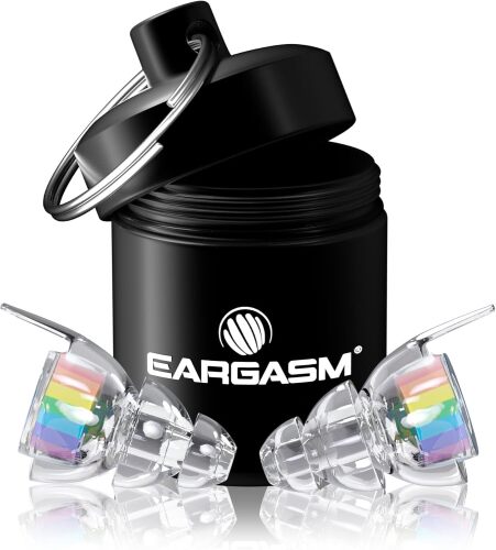 Eargasm High Fidelity Rainbow Earplugs for Concerts, Festivals, Musicians, DJs, Night-Life, Motorcycle Hearing Protection - Reusable Ear Plugs for High Fidelity Noise Reduction up to 21 dB