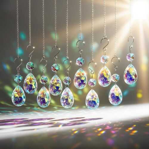 H&D HYALINE & DORA 3Inch Crystal Suncatcher Bauhinia Prisms Pendants