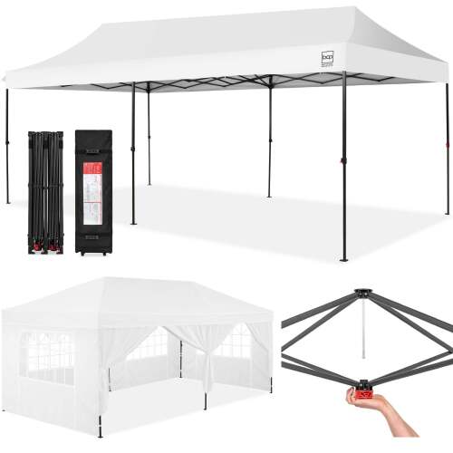 Pop Up Party Tent Canopy w/ 1-Button Easy Setup - 10x20ft - Lot 8830