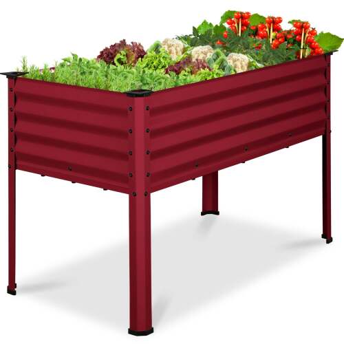 Elevated Galvanized Metal Garden Bed w/ Corner Protectors - 48x24x30in