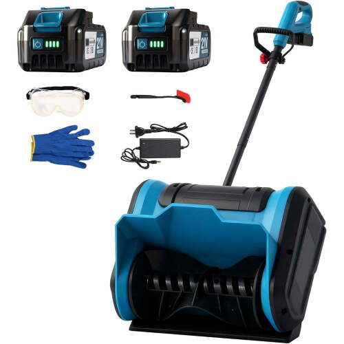 PulseFay 20V Electric Snow Shovel, 12-Inch Cordless Snow Blower with 2 4.0Ah Batteries & Fast Charger, Adjustable Front Handle, Directional Chute Lightweight 11lb for Driveway, Sidewalk, and Steps