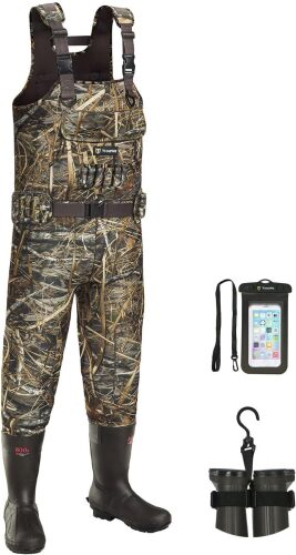 Chest Waders, Hunting Waders for Men with 800G Insulation, Waterproof Neoprene Camo Bootfoot Wader - Lot 10122