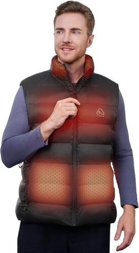 Heated Vest for men with Battery Pack, Rechargeable, Carbon NanoTube-1S Fast Heating, Fishing Gifts for Him Dad - Lot 10128