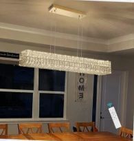 Glam Crystal Chandelier Modern Dimmable Crystal Long