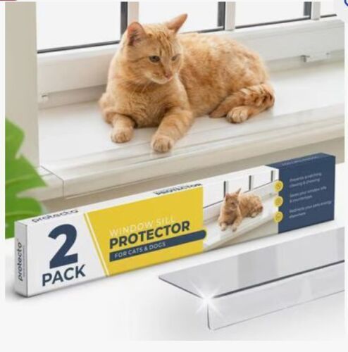 Protecto Window Sill Protector Dog & Cat Furniture Cover, Clear, 35.5 x 5.1-in, 2 count