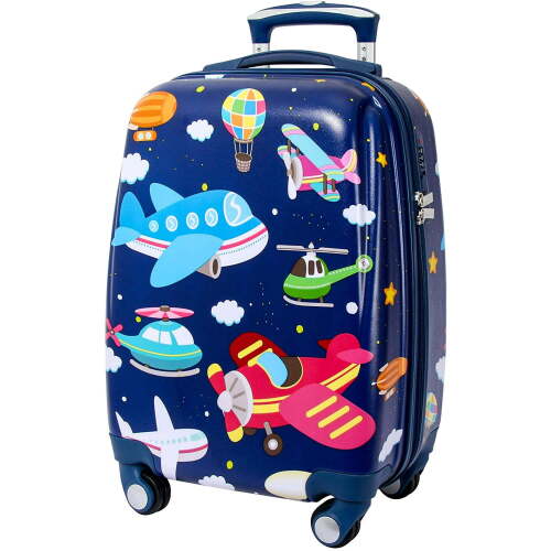 GURHODVO Kids Luggage Kids' suitcase For Boys 19 inch Polycarbonate Carry On Luggage Lovely Airplane Hard Shell