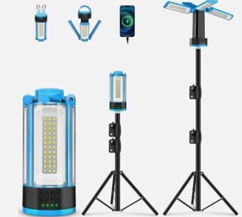 T-SUN Rechargeable 10400mAh Camping Light with Stand, Cordless Work Light