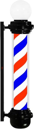 WDZD 45" Barber Pole Light, Red White Blue Rotating Hair Salon Open Sign, IP54 Waterproof, Save Energy, Wall Mount