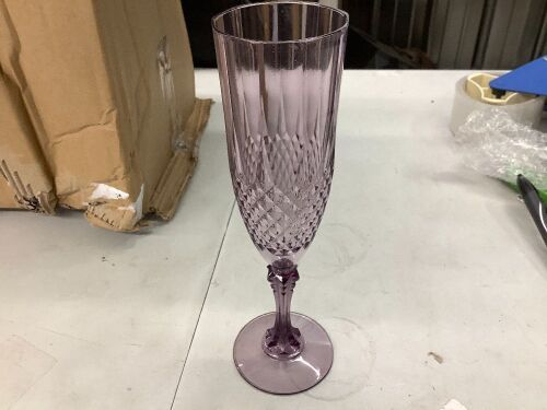 LEYIQU Plastic Champagne Flutes (48, Dark Purple)
