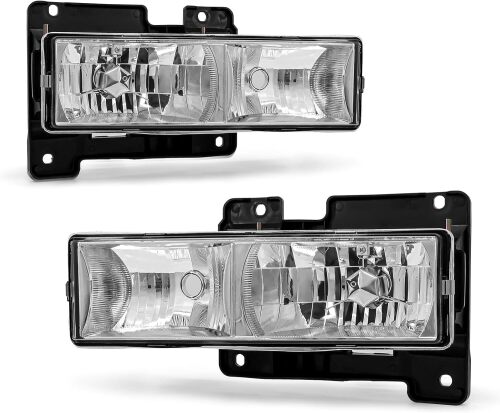 Headlight Assembly Housing with Clear Reflector Headlamp Replacement Pair