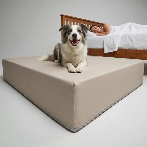1 Pcs Dog Bed Mattress, Extra Thick Orthopedic Memory Foam Pet Bed with Waterproof Removable Cover for Medium, Large, Extra Large Dogs (36 x 26.5 in)